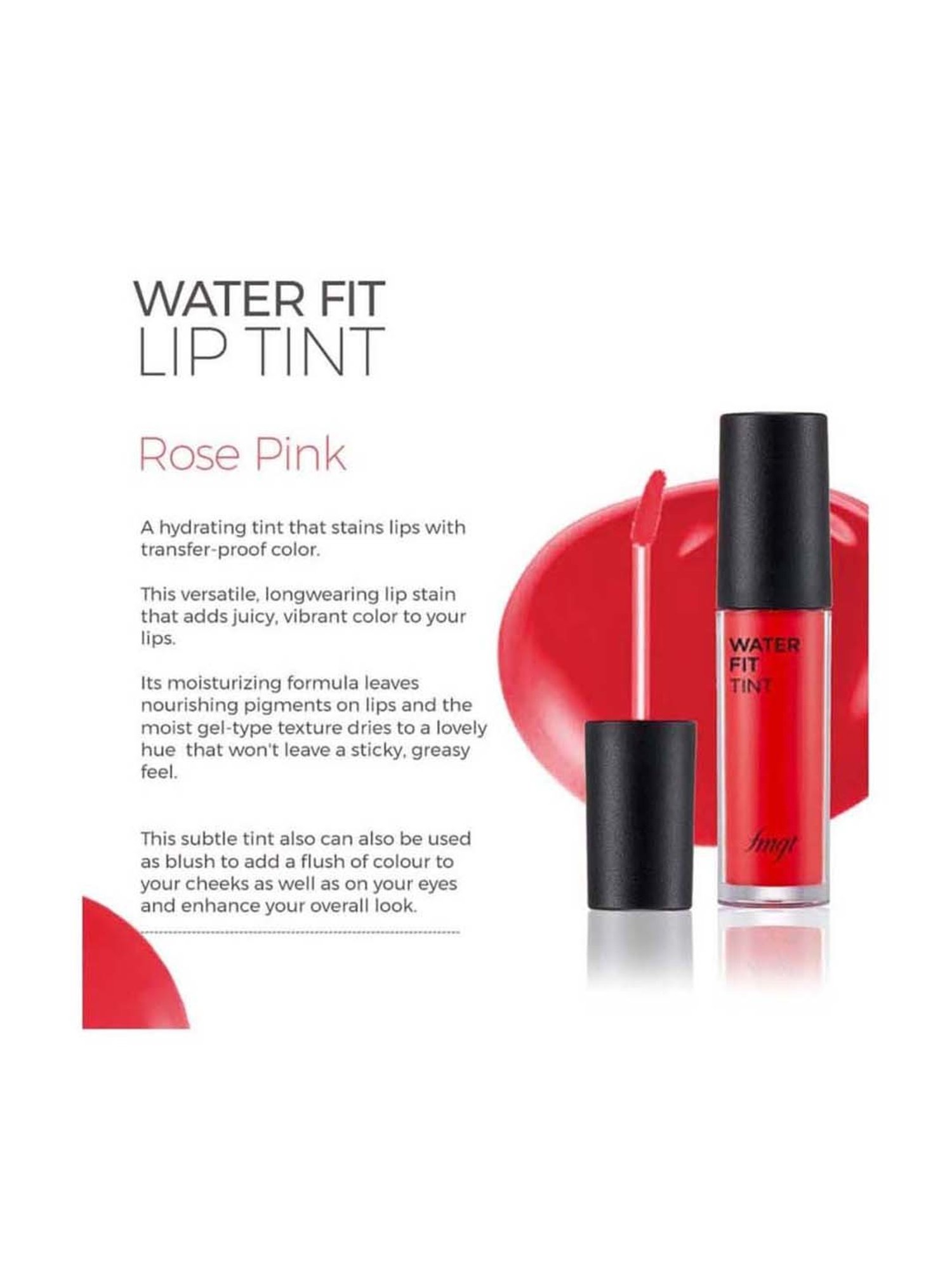 The Face Shop Water Fit Lip Tint Rose Pink - 5 gm