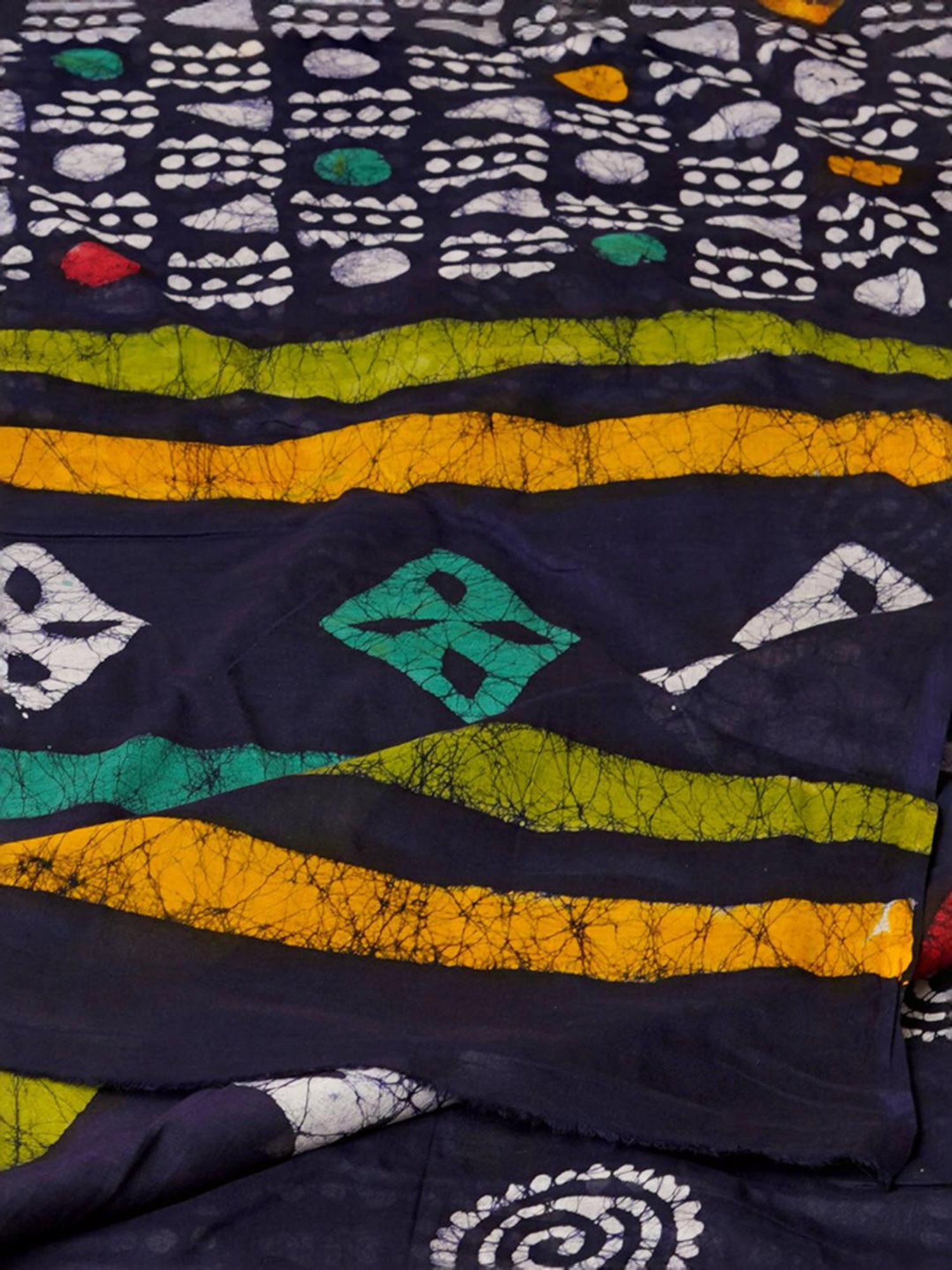 Unnati Silks Navy Cotton Printed Saree With Unstitched Blouse