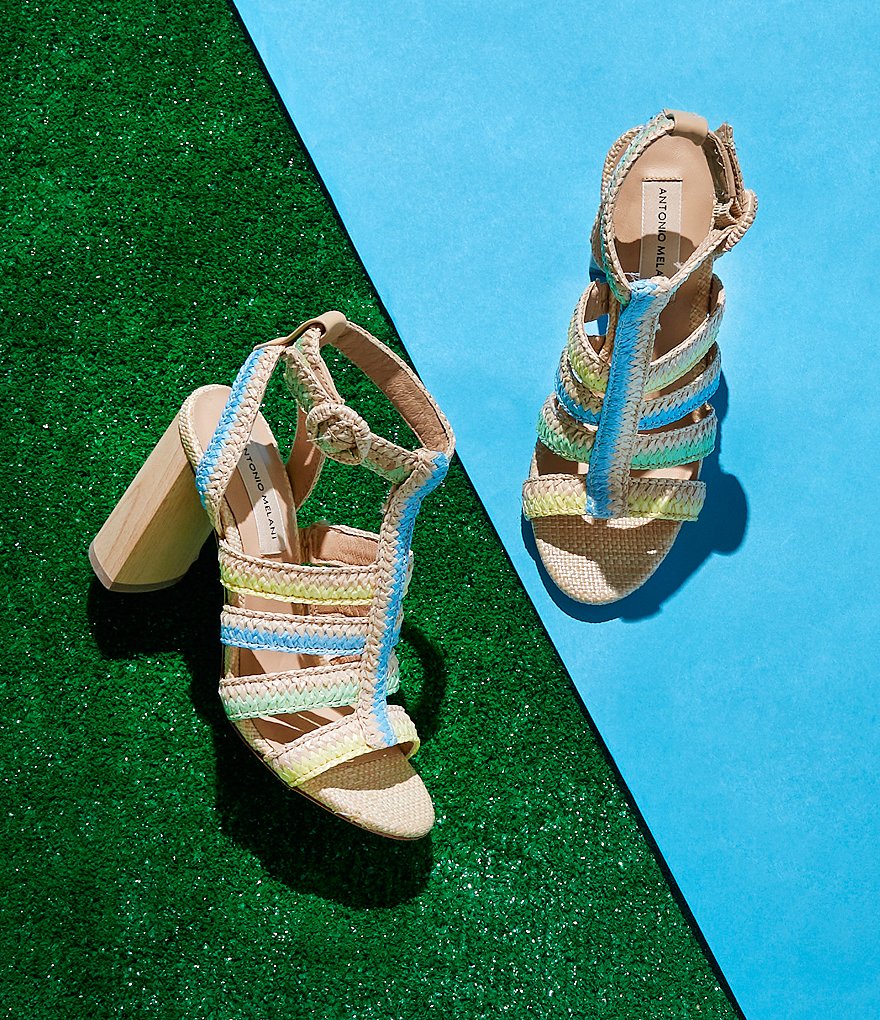 Antonio Melani Gwindolin Raffia T-Strap Dress Sandals