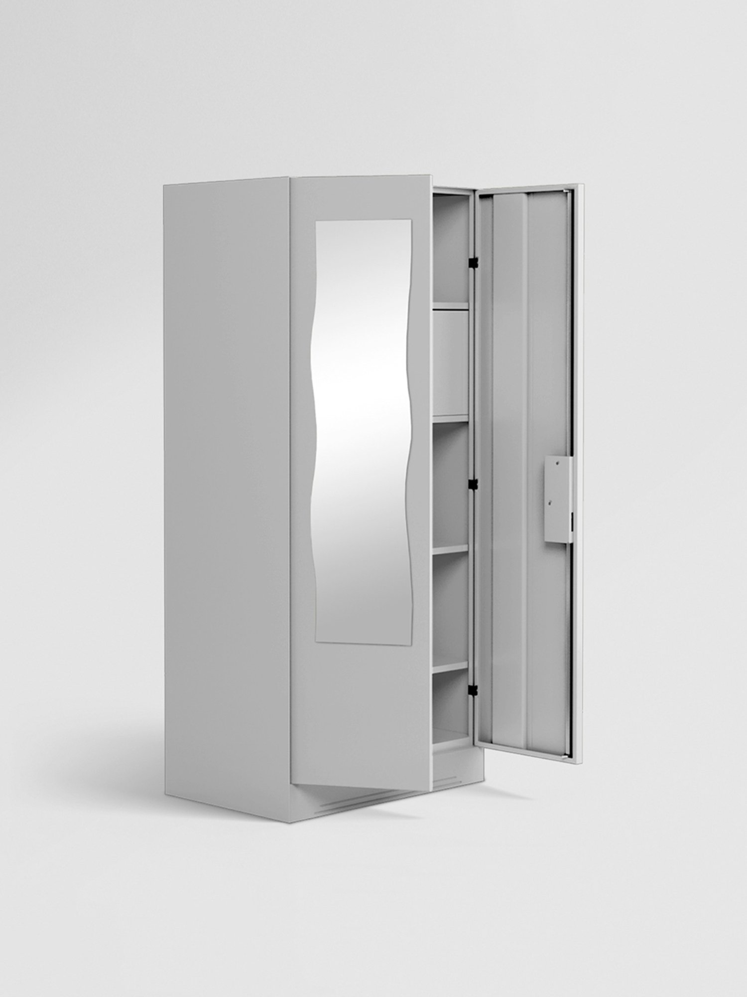 Godrej Interio Slimline 2-Door Steel Almirah, Royal Ivory (1-Year Warranty, 1 Locker, 1 Drawer)