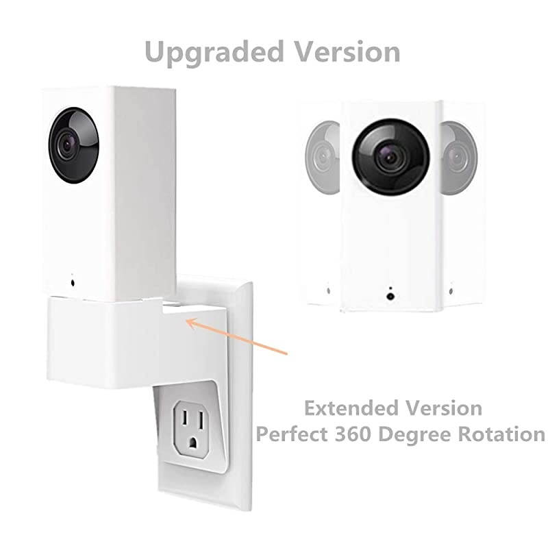 Wall Mount Compatible Wyze Cam Pan Upgraded Version AC Wall Plug Mount Stand Holder Bracket Without Messy Wires or Wall Damage 2 Pack