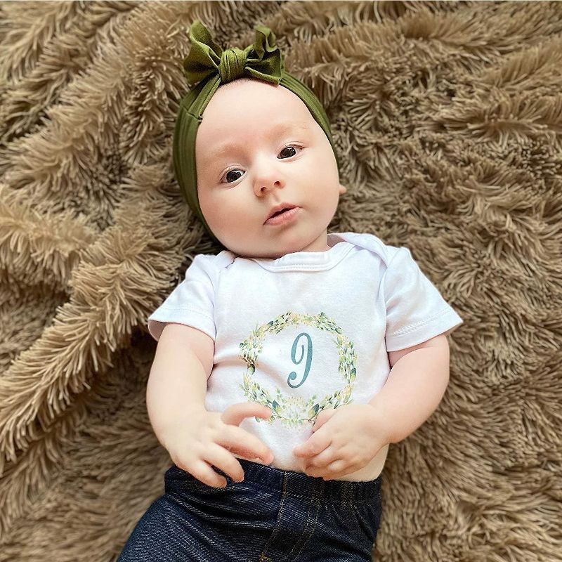 JumpOff Jo Baby Milestone Onesies, 12 Bodysuit Set for Photo Memories, Seize The Moments, Botanical