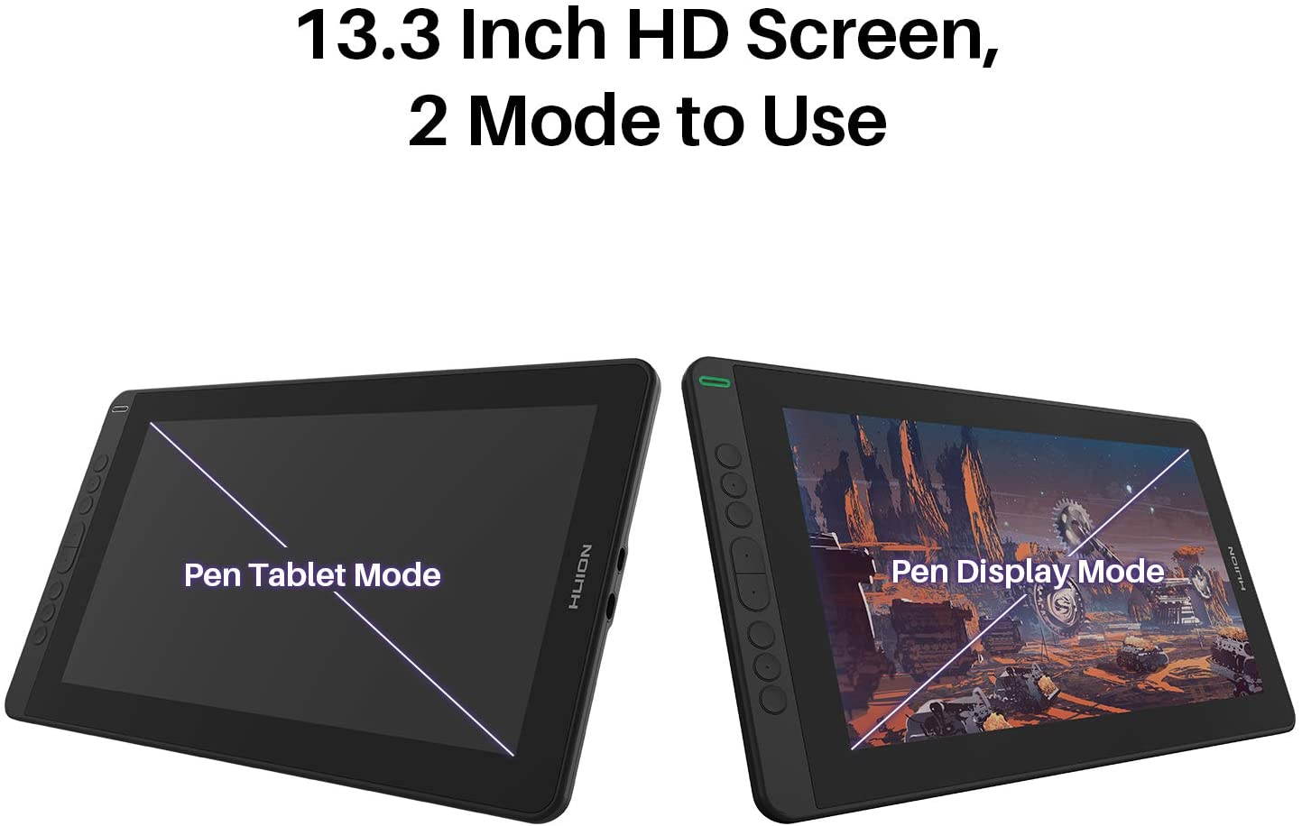 2020 HUION KAMVAS 13 Graphics Drawing Tablet with Full-Laminated Screen Android Support Battery-Free Sylus Tilt 8 Press Keys,13.3inch Pen Display, Purple