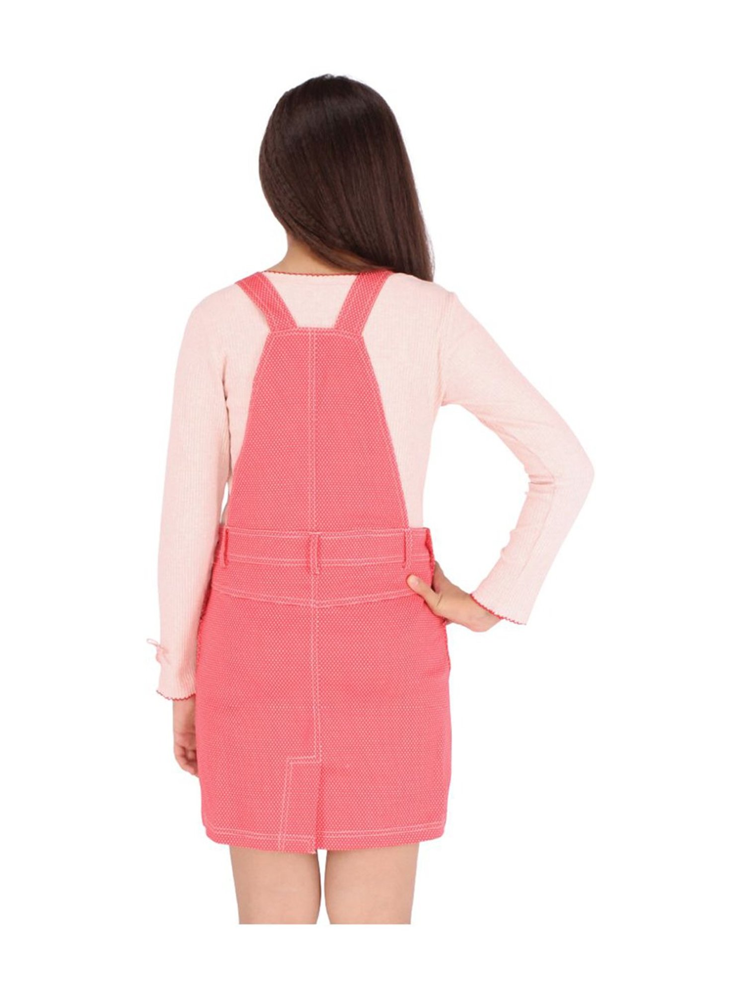 Cutecumber Kids Pink & White Printed Full Sleeves Dress