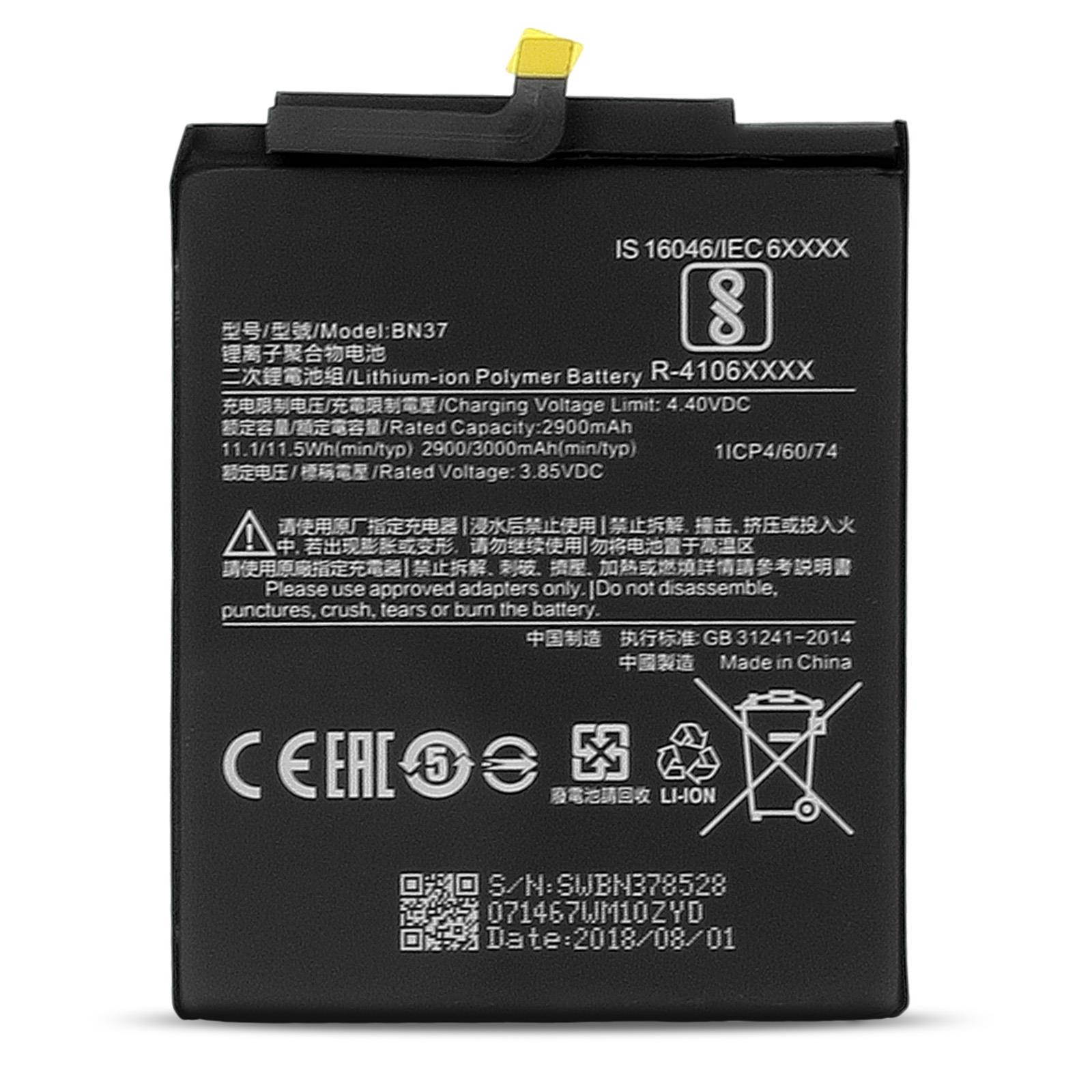 Internal Battery Xiaomi Redmi 6A Li-Polymer Model BN37 3000 mAh