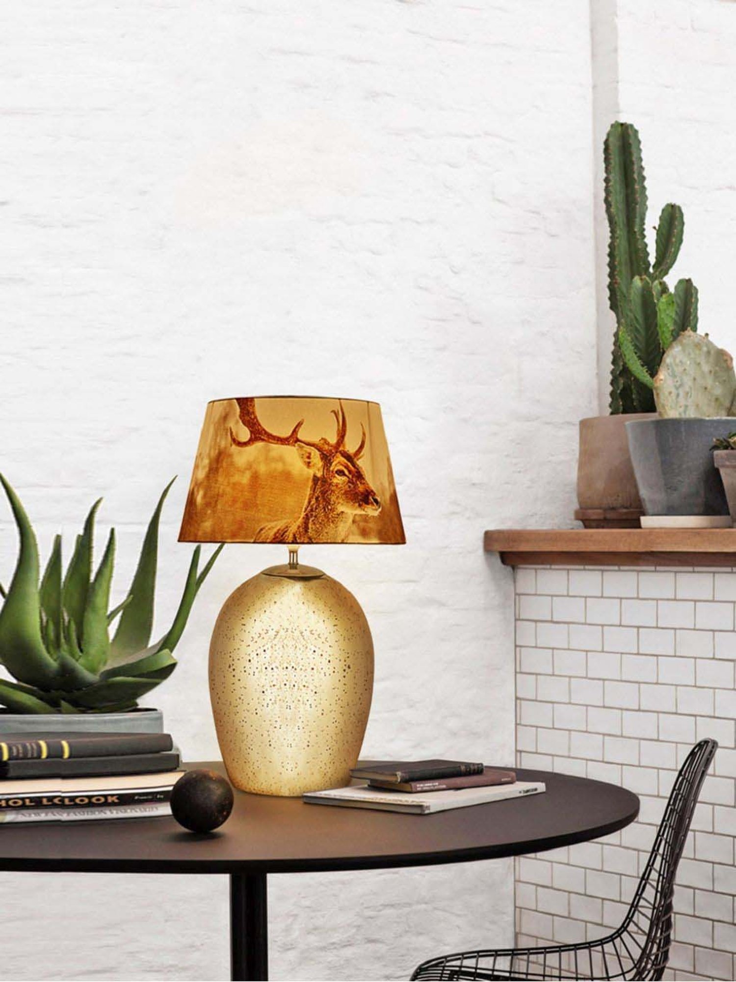 Kapoor E Illuminations Multicolor Blaike Chrome Glass Table Lamp - Set of 1