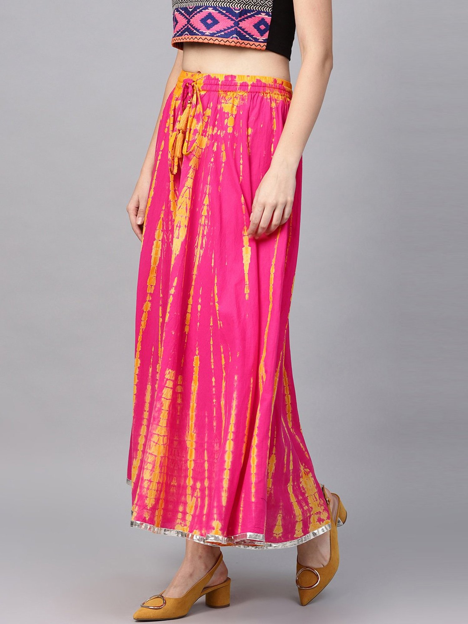 KSUT Pink Printed Skirt