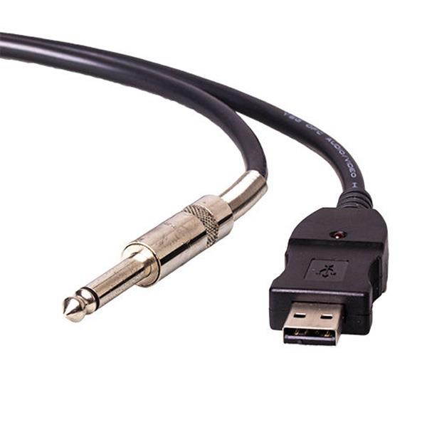 Guitar Bass 1/4'' 6.3mm To USB Link Connection Instrument Cable Adapter 3M