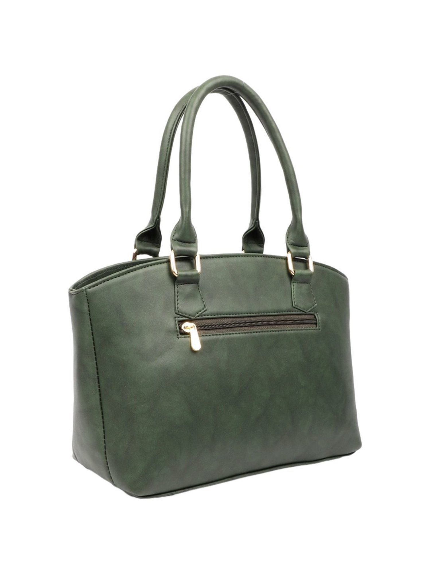 Carlton London Green Solid Medium Handbag