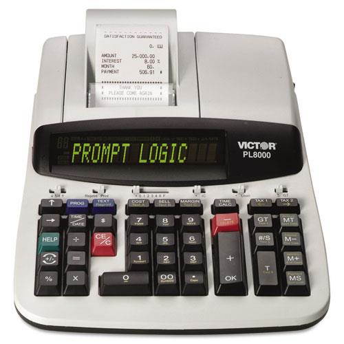 Victor PL8000 One-Color Prompt Logic Printing Calculator Black Print 8 Lines/Sec