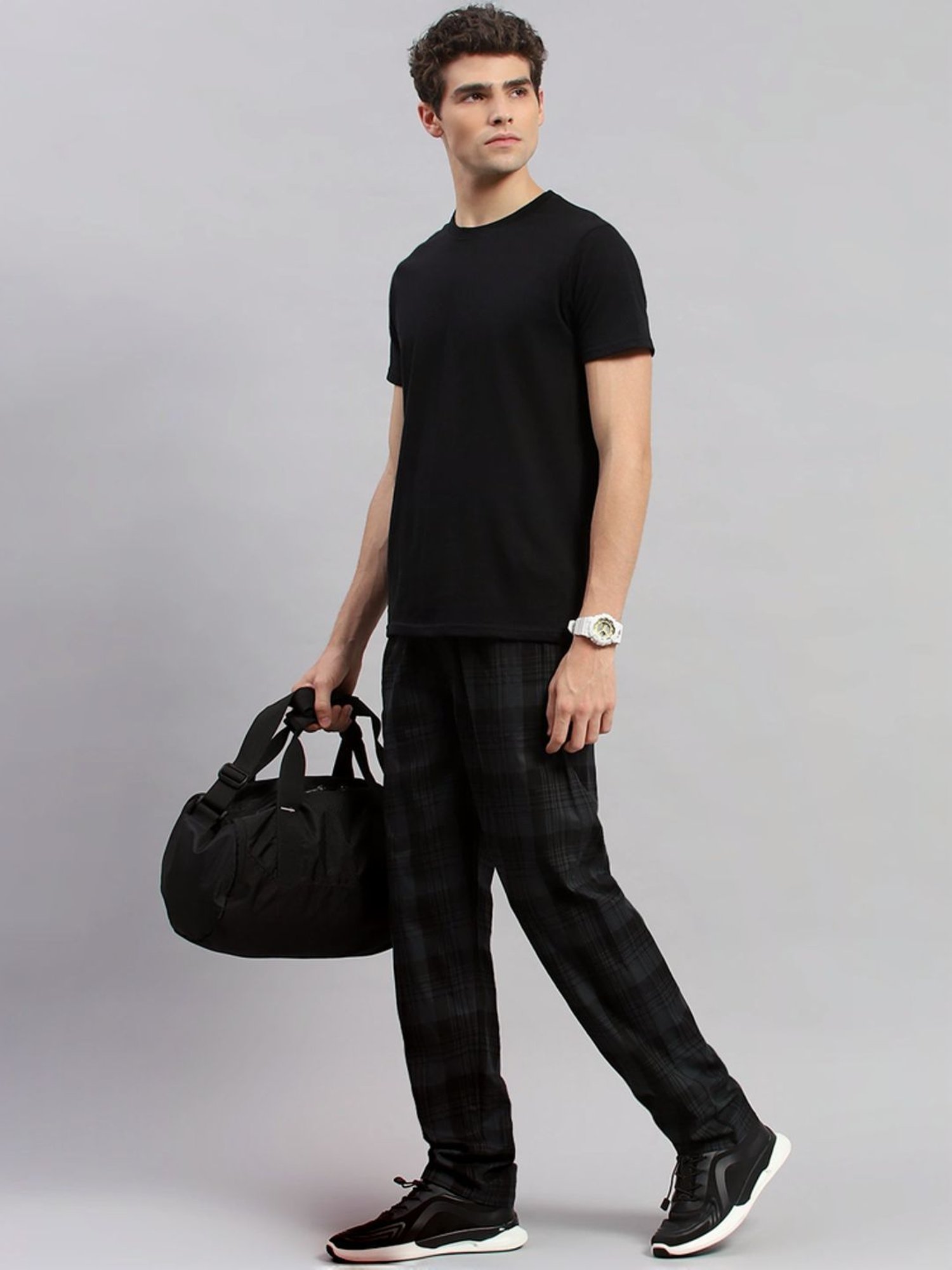 Parx Black Jogger Fit Joggers