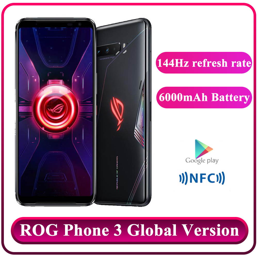 Original Global Rom Vesion ASUS ROG Phone 3 5G Snapdragon 865+ Game Phone RAM12GB/16GB ROM 128GB/256GB/512GB Dual Sim (GSM Only | No CDMA) Unlocked - Black