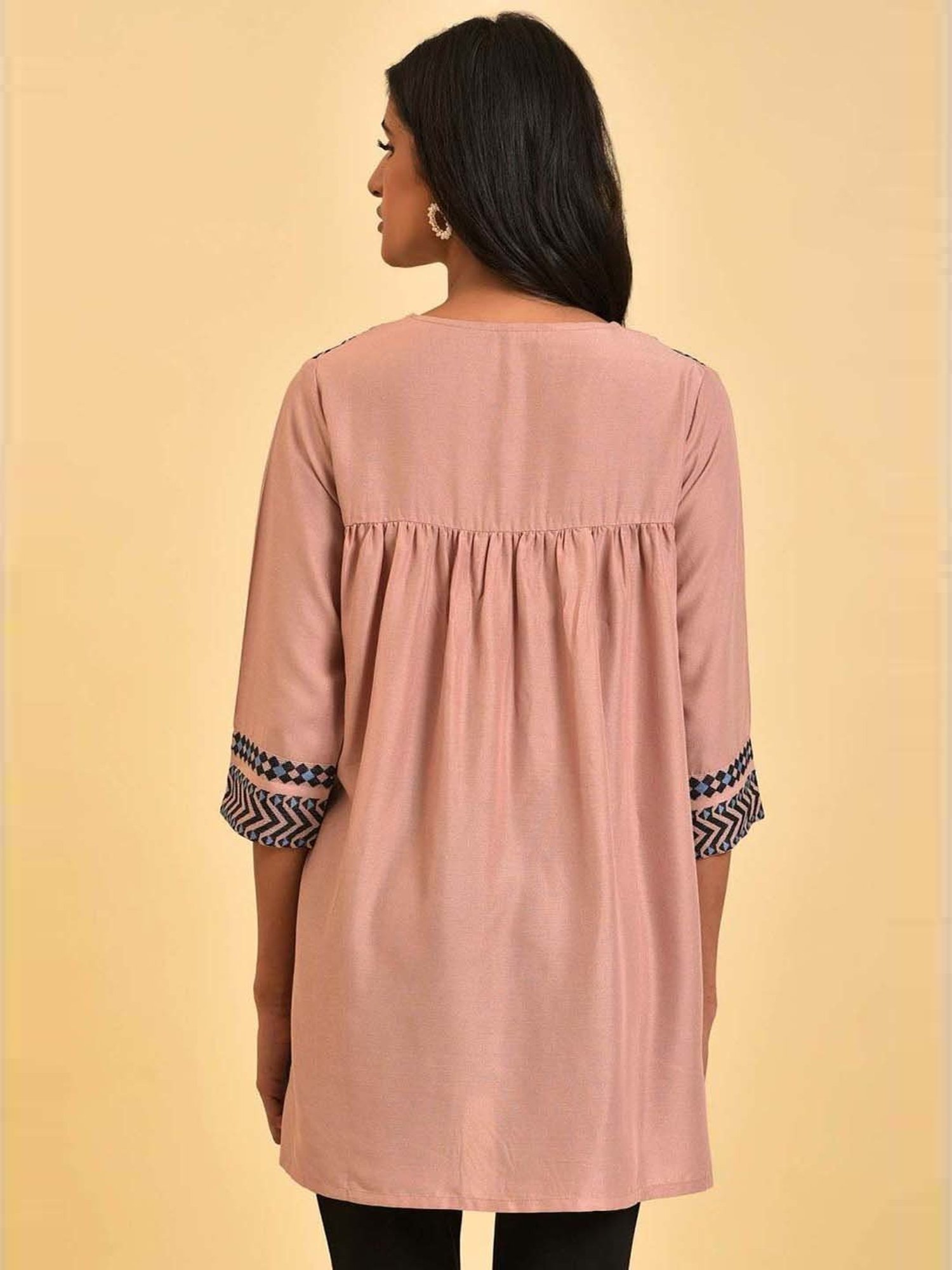 W Pink Embroidered Tunic