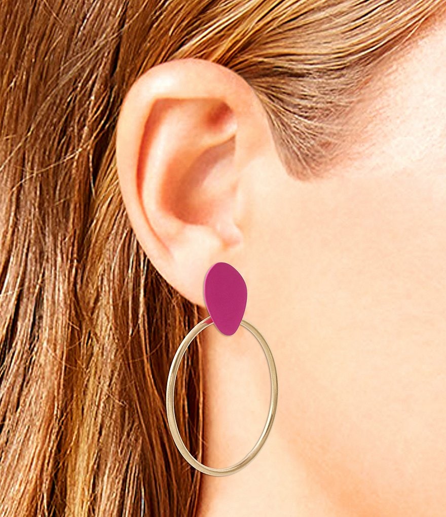 Robert Lee Morris Soho Patina Disc Gypsy Hoop Earrings