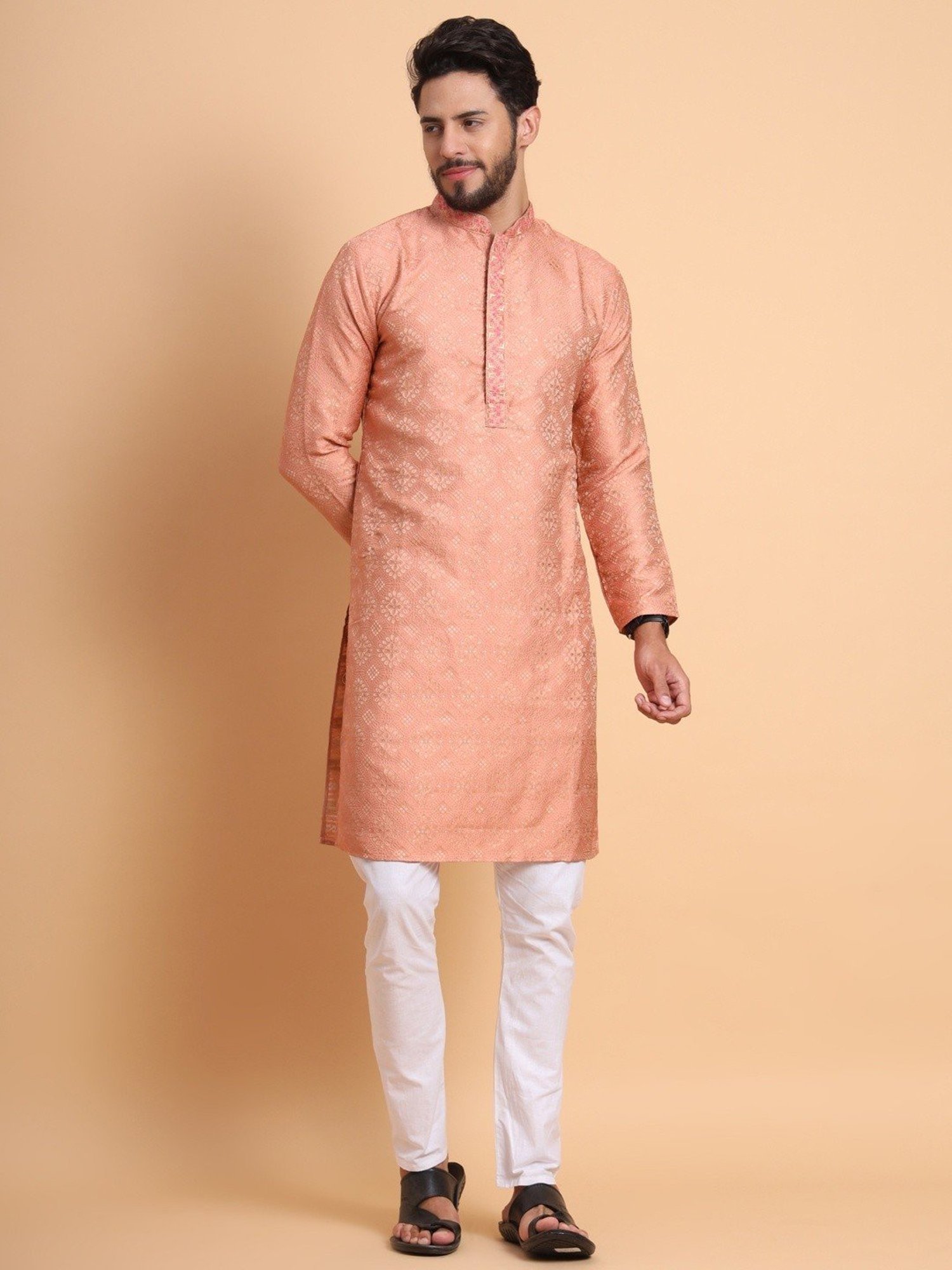 SWAGG INDIA Peach Regular Fit Kurta