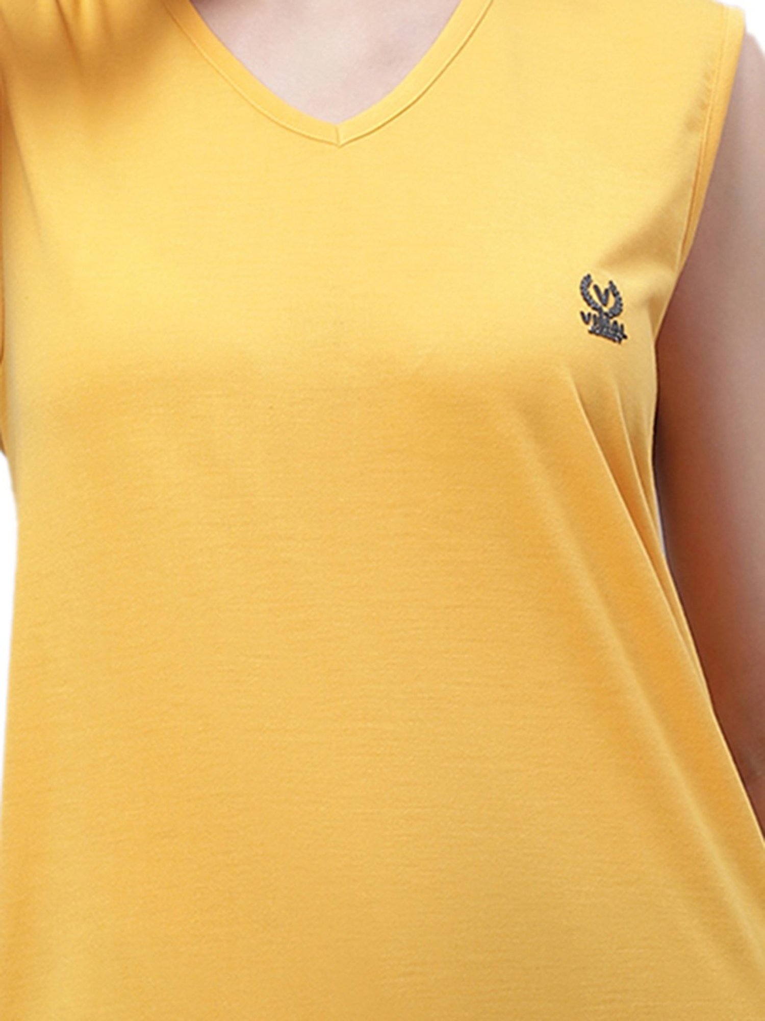 Vimal Jonney Yellow & Grey Cotton Logo Print T-Shirt (Pack Of 2)