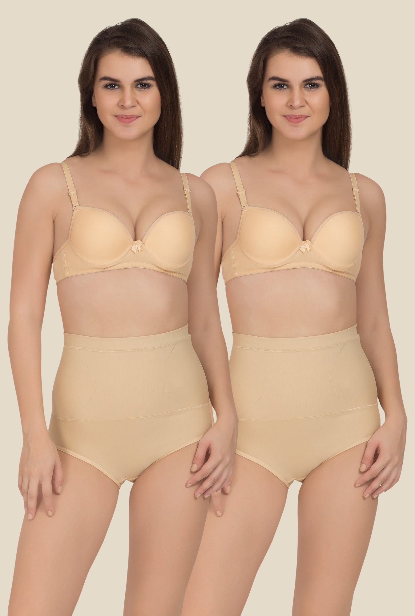 Tweens Beige Solid Waist Panty (Pack of 2)