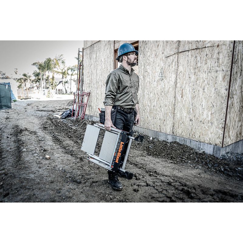 Little Giant Ladder Systems 2-step ANSI Type IAA 375 lb rated Aluminum Stepstool with handrail Gray