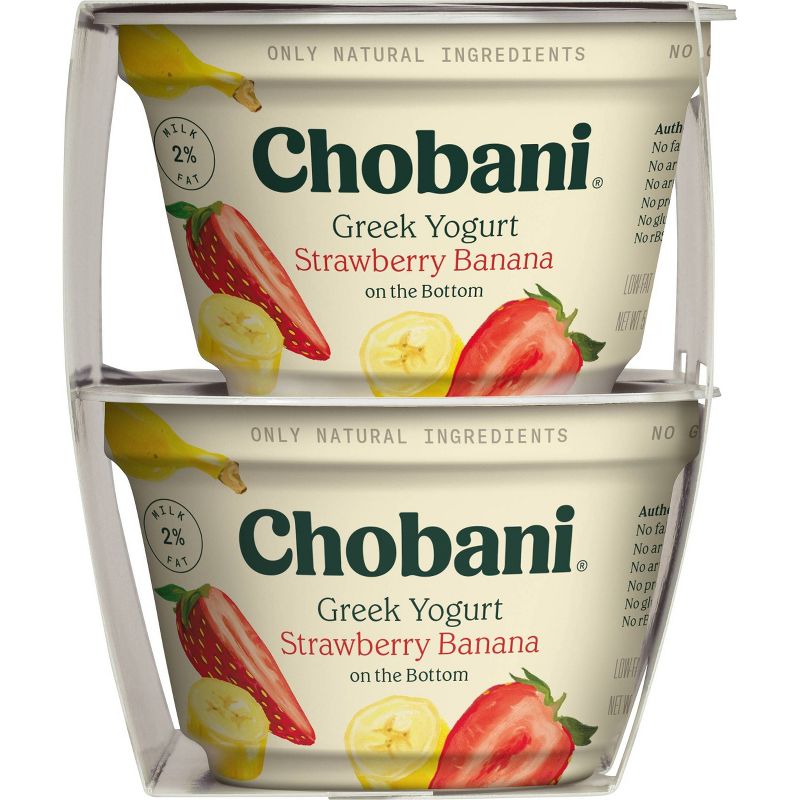 Chobani Strawberry Banana Blended Low-Fat Greek Yogurt - 4pk/5.3oz