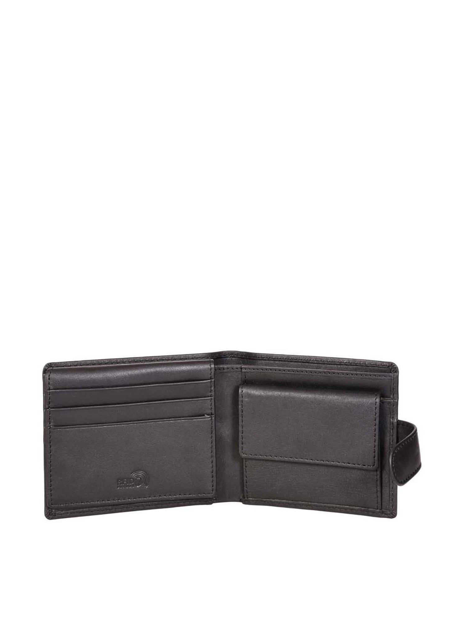 SASSORA Black Casual Leather Rfid Bi-Fold Wallet for Men