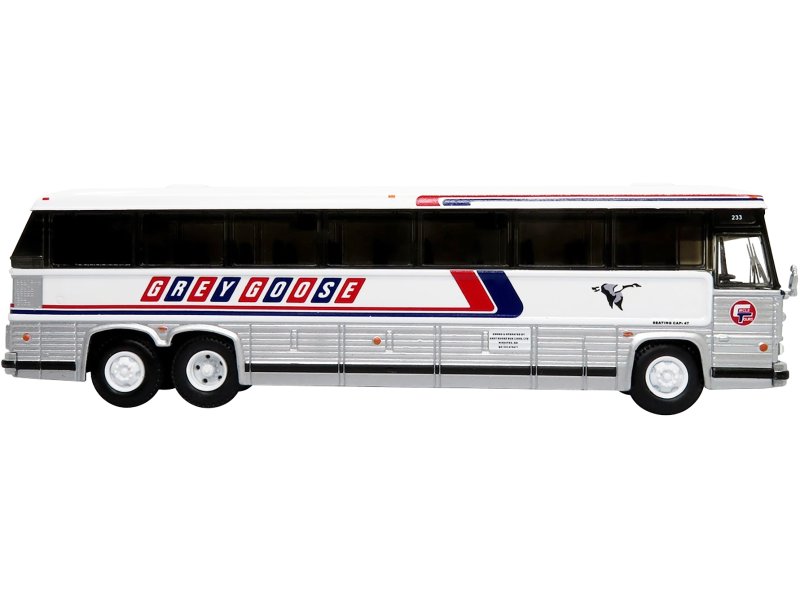 MCI Classic City Bus Plain White "Vintage Bus & Motorcoach Collection" 1/87 Diecast Model by Iconic Replicas