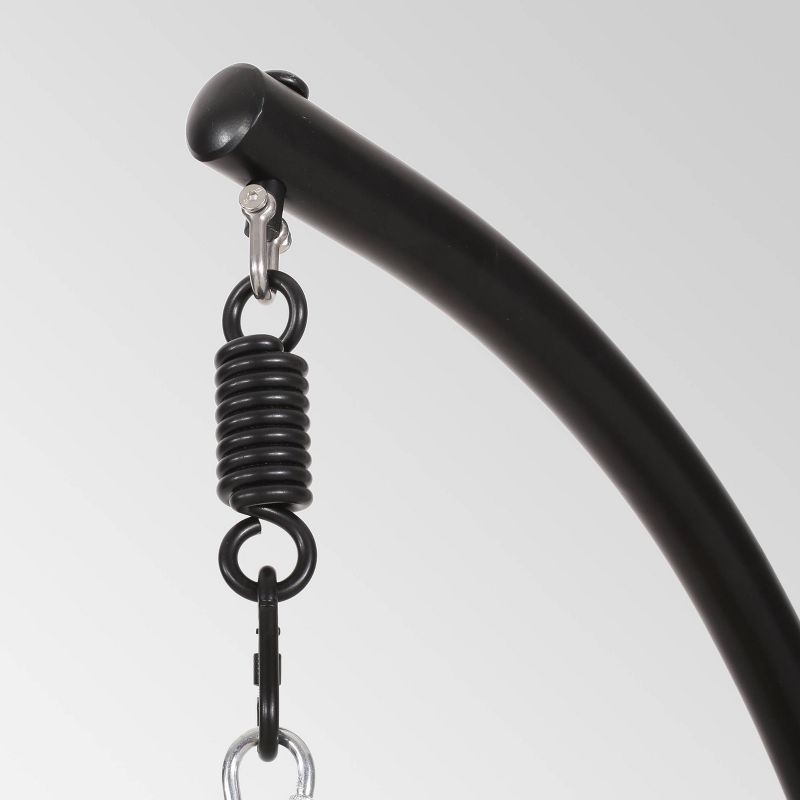 Crumpton Outdoor Wicker Hanging Chair with Stand - Brown/Beige - Christopher Knight Home