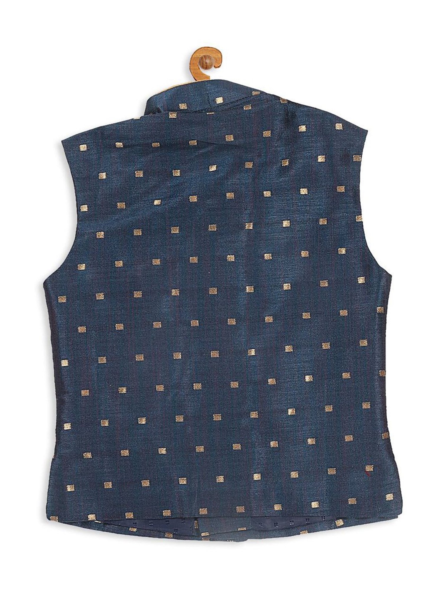 VASTRAMAY SISHU Persian Blue & Gold Printed Nehru Jacket
