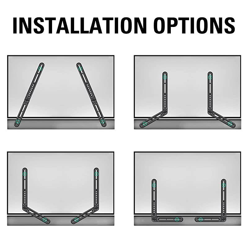 Soundbar Mount Sound Bar TV Bracket for Above or Under TV Fits Most of Sound Bars Up to 22 Lbs with Detachable Long and Short Extension Plates MD5420