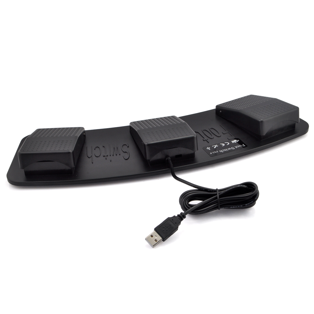 iKKEGOL Mechanical USB Foot Control Action Three 3 Triple Switch Pedal HID free Drive for Game Keyboard Mouse PC laptop