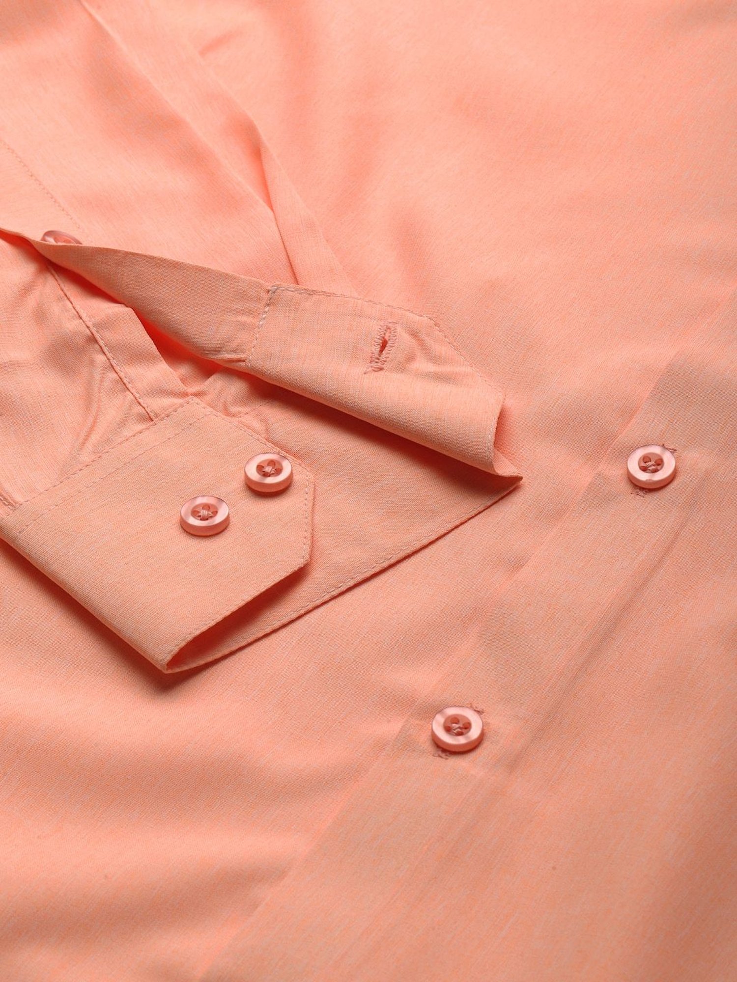 Sojanya Peach Cotton Regular Fit Shirt