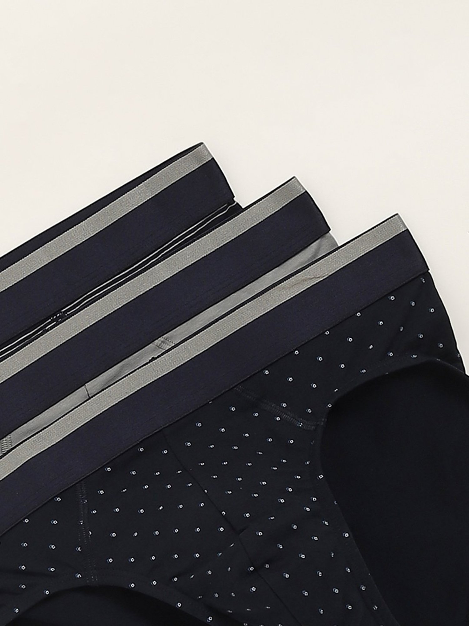 WES Lounge by Westside Grey Relaxed Fit Printed Briefs - Pack of 3