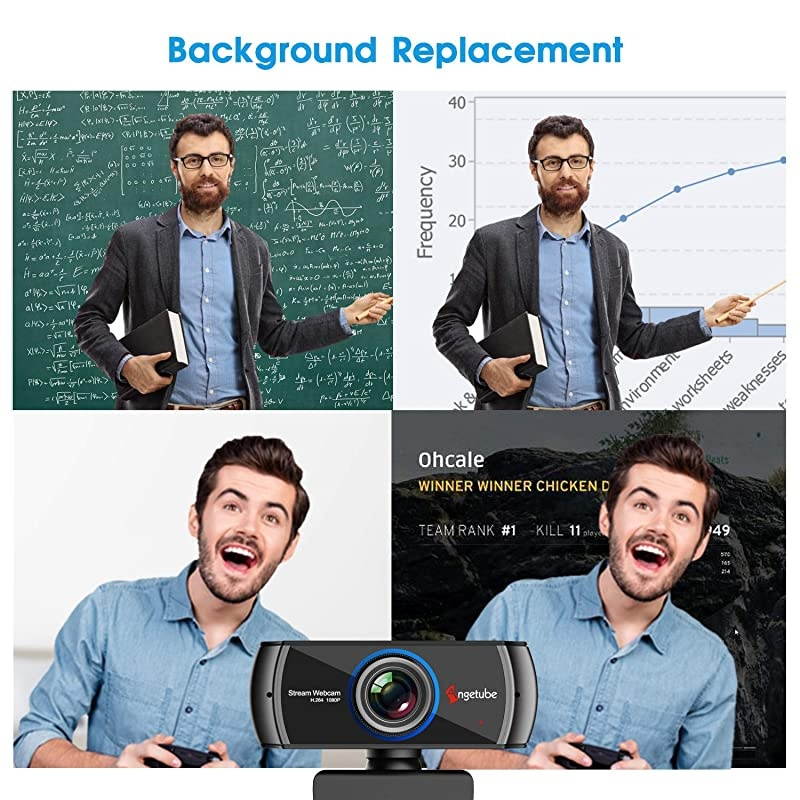 1080P Webcam for Streaming, 920 PC Web Camera Calling Video Recording Cam for Windows Mac Conferencing Gaming Xbox Skype OBS Twitch Xsplit GoReact with Microphone & 100-Degree View Angle
