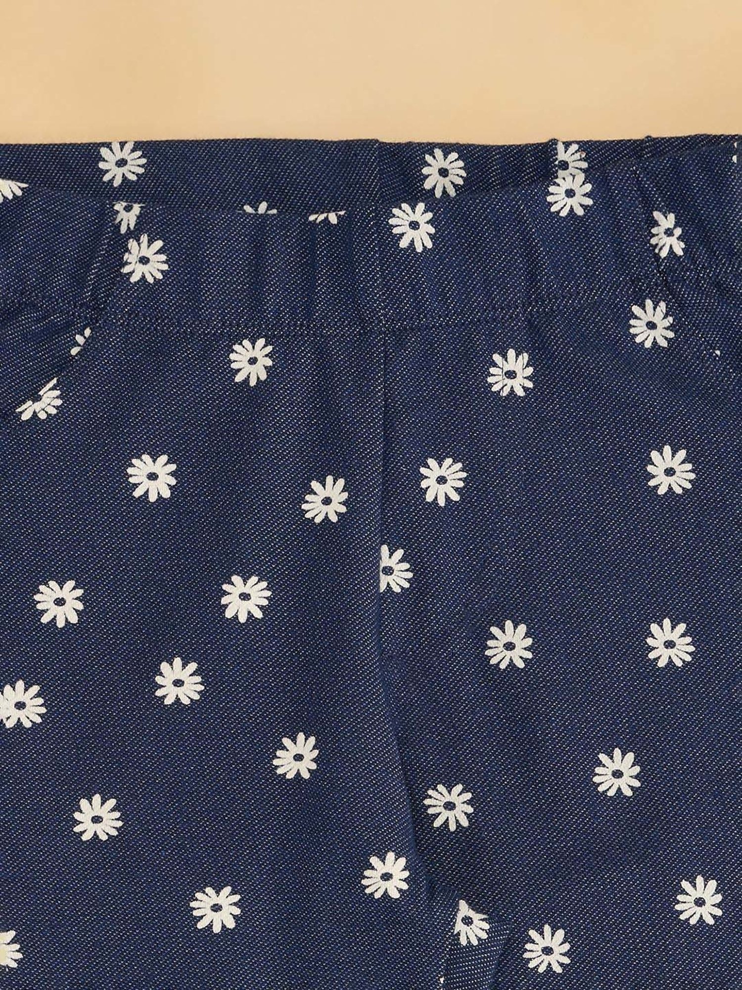 Pantaloons Junior Indigo Blue Cotton Floral Print Leggings