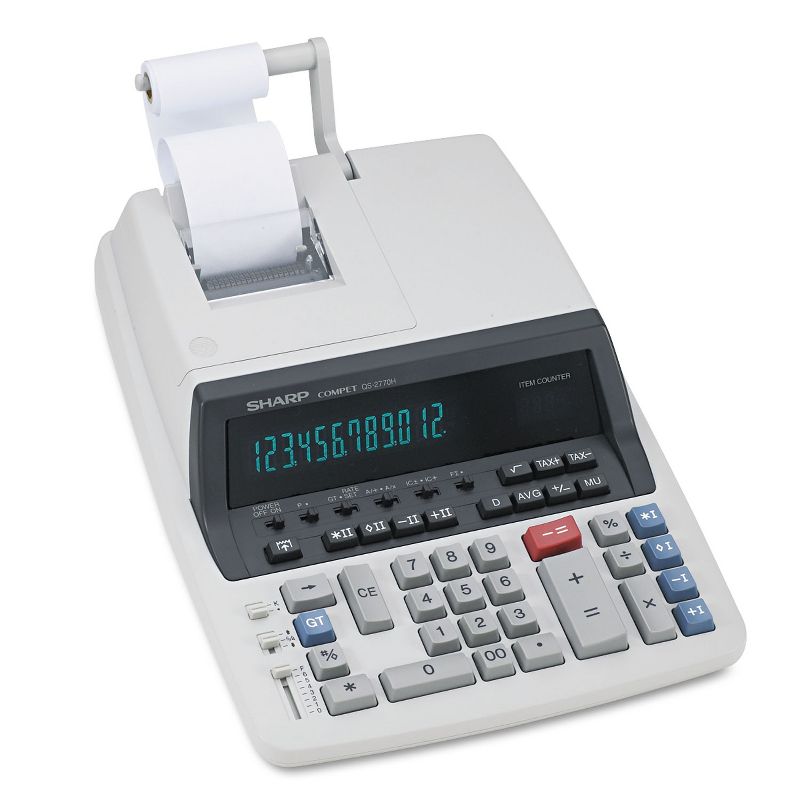 Sharp QS-2770H Two-Color Ribbon Printing Calculator Black/Red Print 4.8 Lines/Sec QS2770H