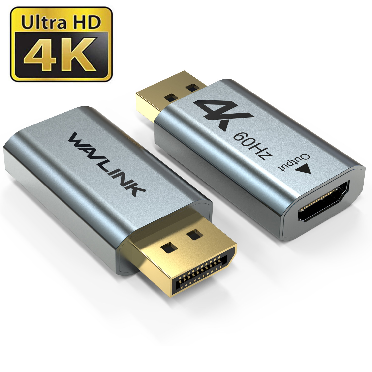 Wavlink Displayport to HDMI Adapter 4K@60Hz, DP 1.2 to HDMI 2.0 Active Converter Support UHD 4K@60Hz, 3D Resolutions up to 1920x1080@120Hz for HDTV, Monitor, Projector, 1-Pack