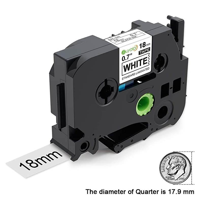 Compatible Label Tape Replacement for Brother Ptouch TZe 18mm 0.7 Inch TZe241 TZe441 TZe541 TZe641 TZe741 Label Maker Tape (White/Red/Blue/Yellow/Green) Compatible with Brother PTP700 PTD400AD