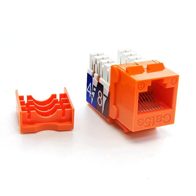 Cat.5E RJ45 110 Type Keystone Jack (50-Pack, Orange)