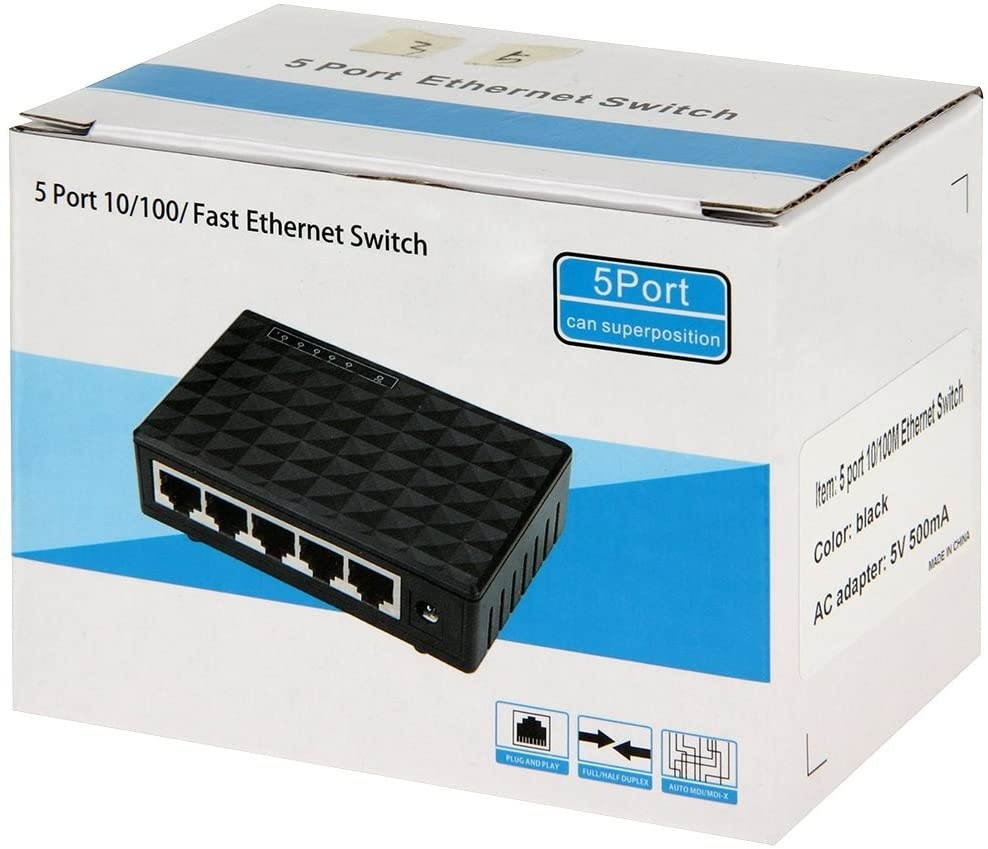 Netis ST3208 8 10/100Mbps RJ45 Ports Fast Ethernet Web Management Switch, Auto-Negotiation & Plug & Play