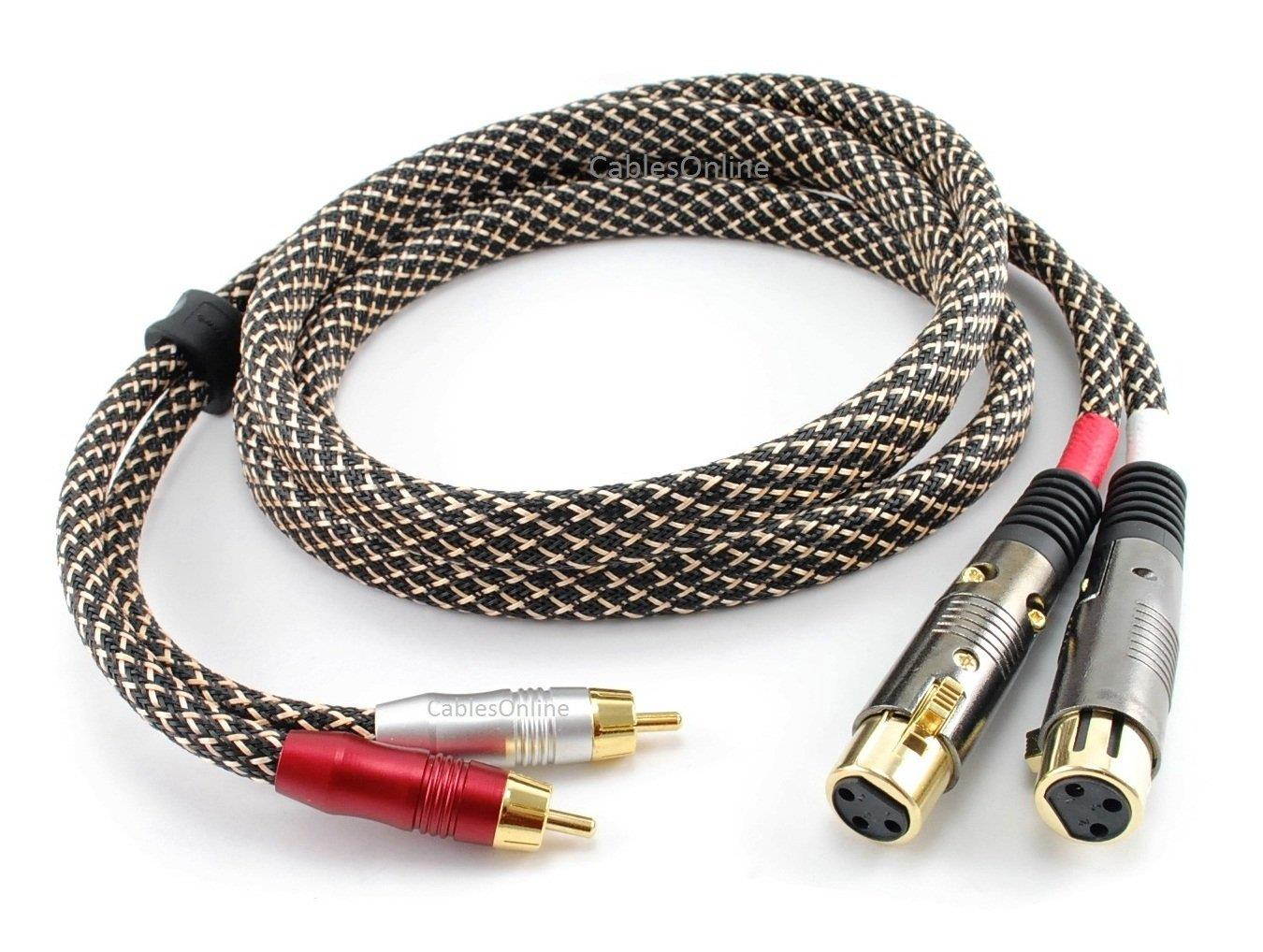 6ft Pro Series 2-RCA Male to 2-XLR Female Audio Cable , CablesOnline XR-A106S