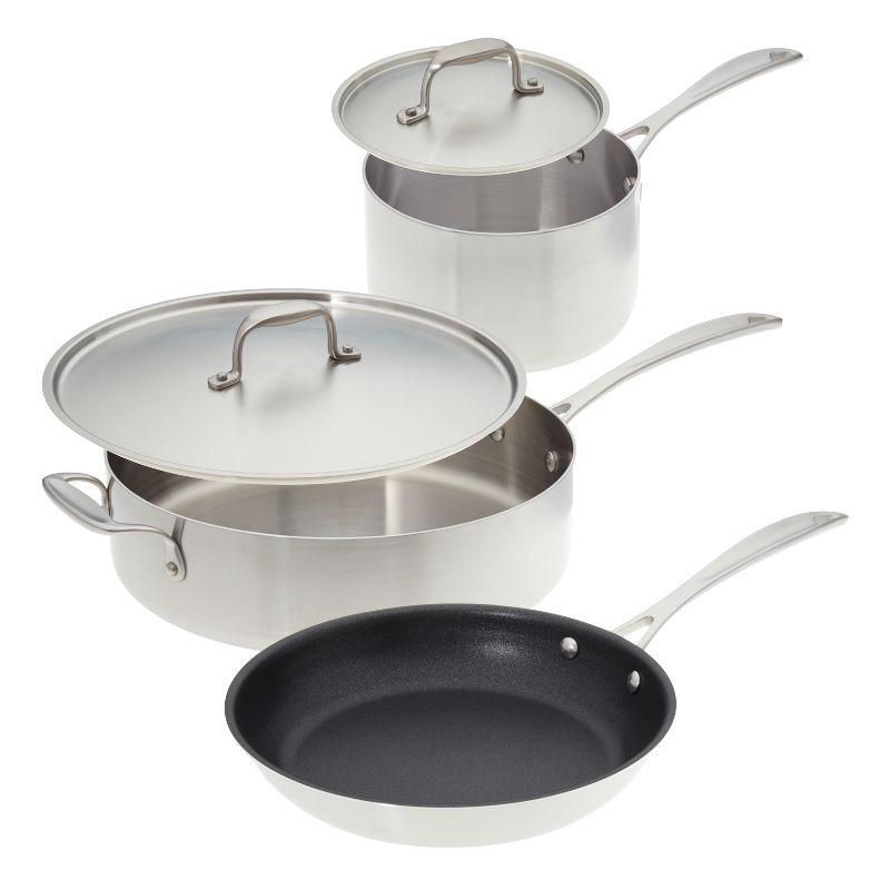 American Kitchen Cookware Make Enough for Leftovers Stainless Steel 5 Piece Cookware Set 
