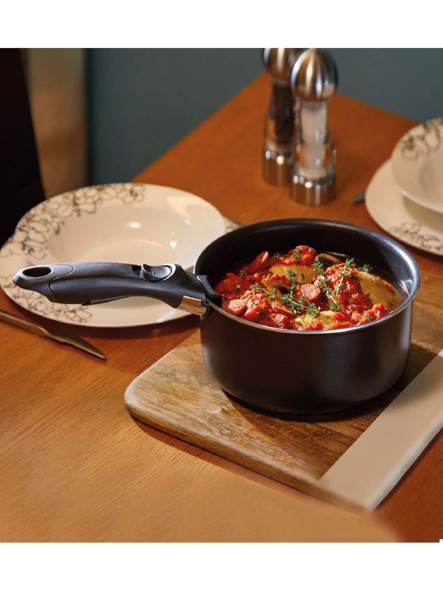 MasterClass Grey Aluminium 21 cm Non-Stick Saucepan