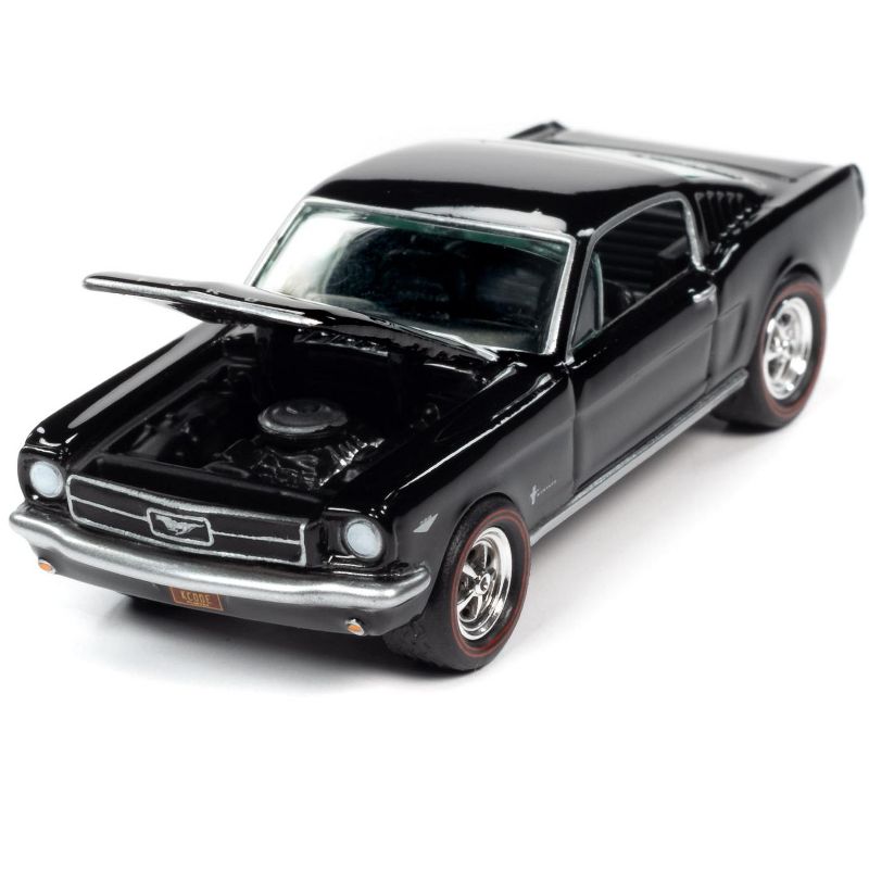 1971 Dodge Challenger R/T Green & 1965 Ford Mustang Fastback Black 2 Car Set "Pony Power" Ltd Ed 2304 pcs 1/64 Diecast Model Cars by Johnny Lightning