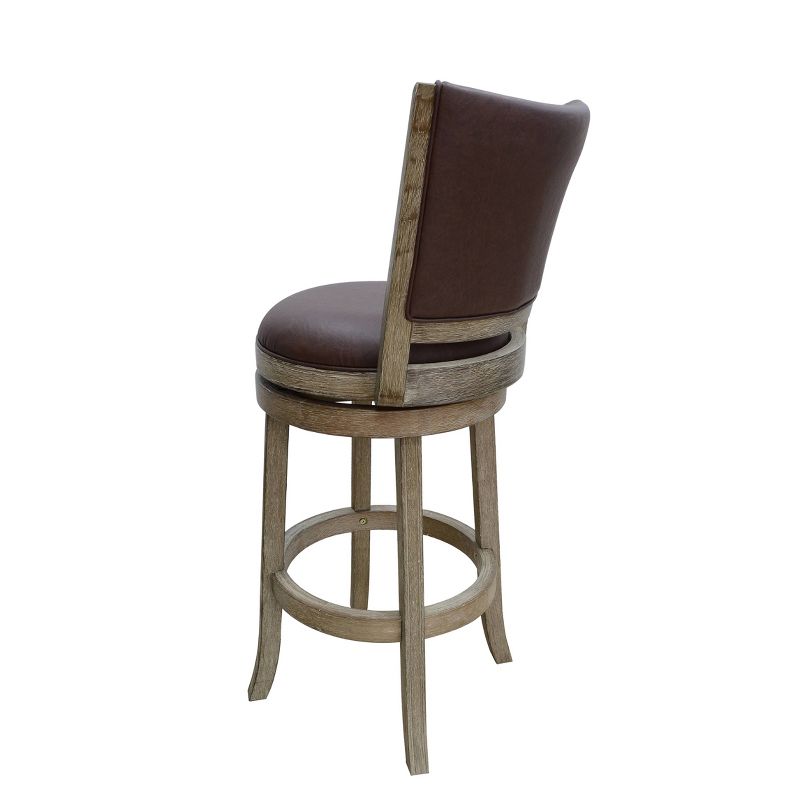 29" Toledo Swivel Barstool Weathered White/Dark Mocha - Boraam