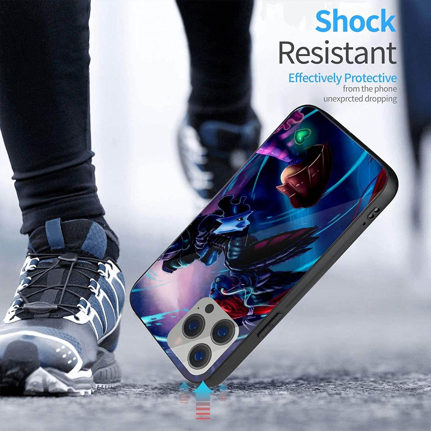 Undertale Sans Compatible with iPhone 12 Series Case Protective Shockproof Slim Soft TPU + Glass IP12-6.1