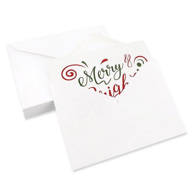 48 Pack of Christmas Winter Holiday Family Greeting Cards - Assorted Christmas Greetings Red Green - Boxed with White Envelopes Included - 4.5x6.25"