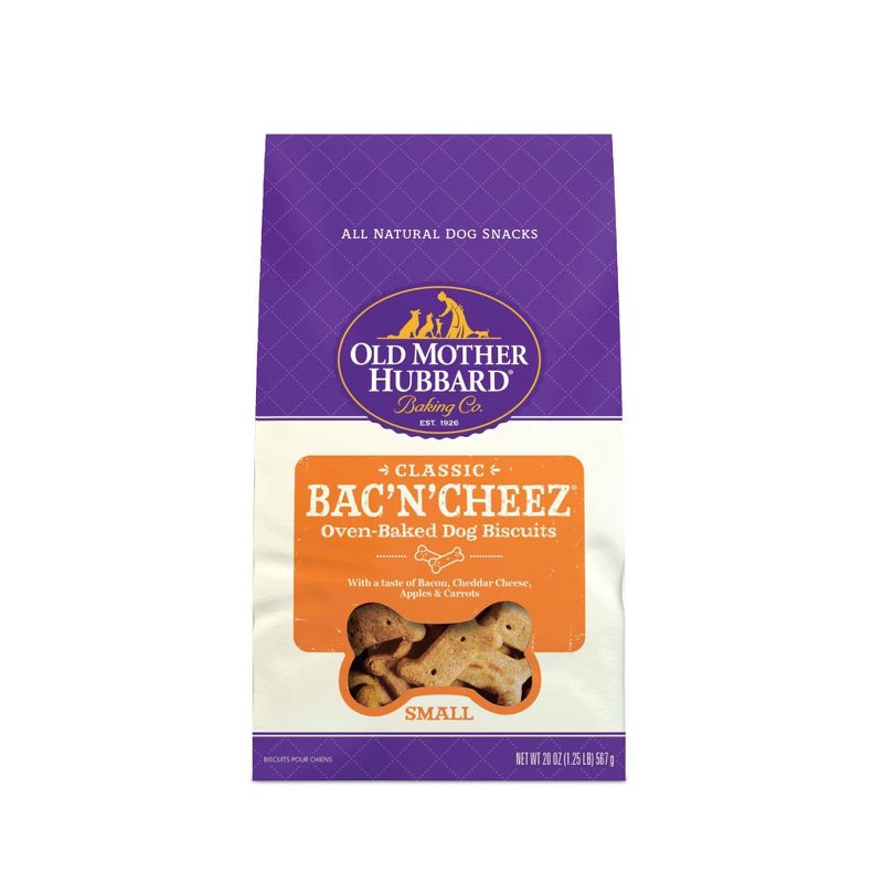 Old Mother Hubbard Classic Crunchy Bac'N'Cheez Biscuits Small Oven Baked Dog Treats - 20oz