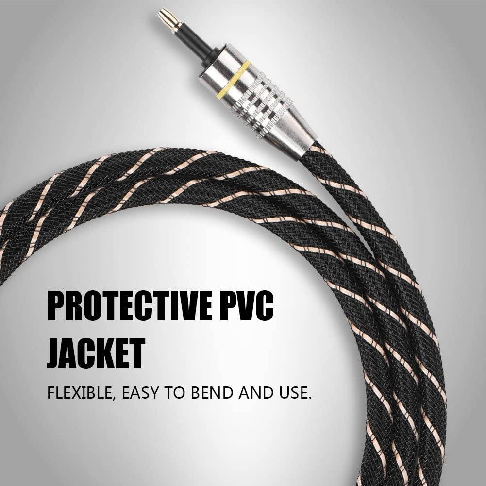 Zerone Toslink Digital Optical Audio Cable Home Theater Fiber Optic Toslink to Mini Plug 3.5mm Cable Optical Plug Wire Cord with Metal Connectors & Strain-Relief PVC Jacket(1M)