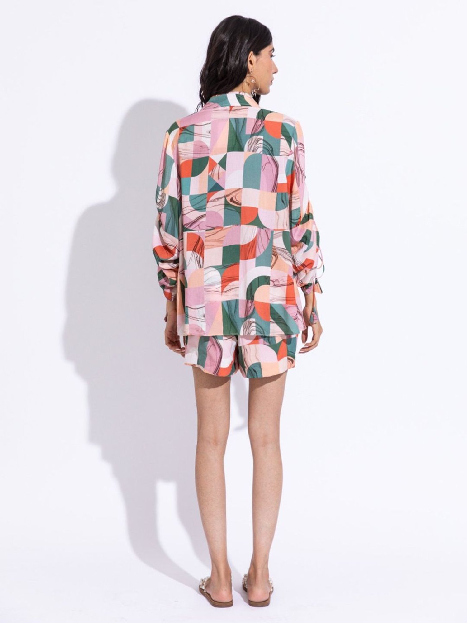 Aroop Shop India Multi Colored Antheia Debbie Shirt with Shorts