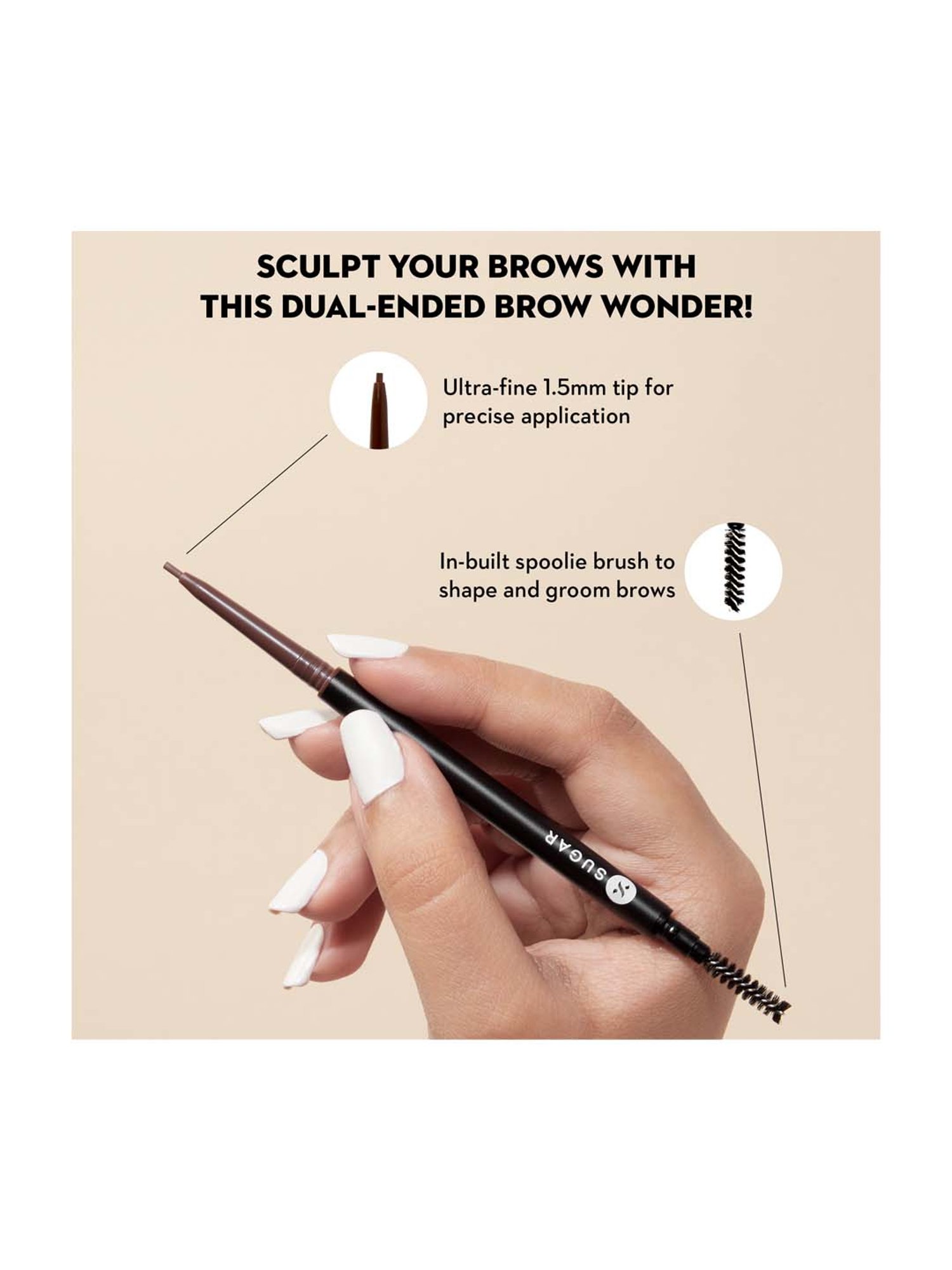 SUGAR Cosmetics Arch Arrival Micro Brow Pencil - 01 Jerry Brown - 0.09 gm