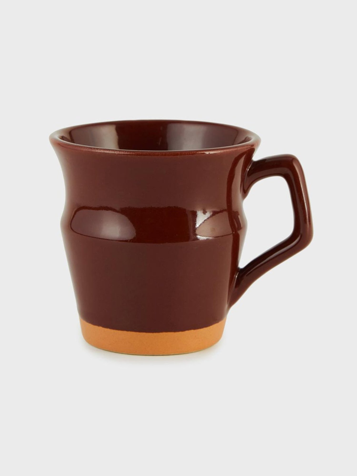 Fabindia Home Adhrit Solid Dark Brown & Orange Ceramic Mug (180 ml)